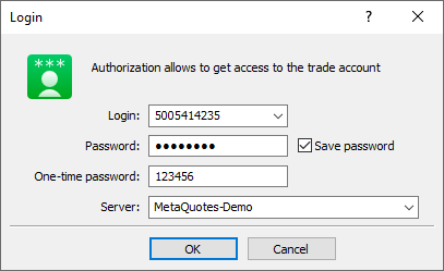 An OTP is required in addition to a usual password