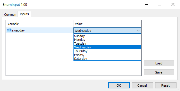 Example of a custom enumeration as an input parameter