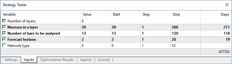 sinput parameter in the Strategy Tester