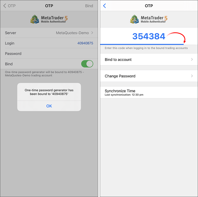 The generated One Time Password is valid for a short period of time The generated One Time Password is valid for a short period of time